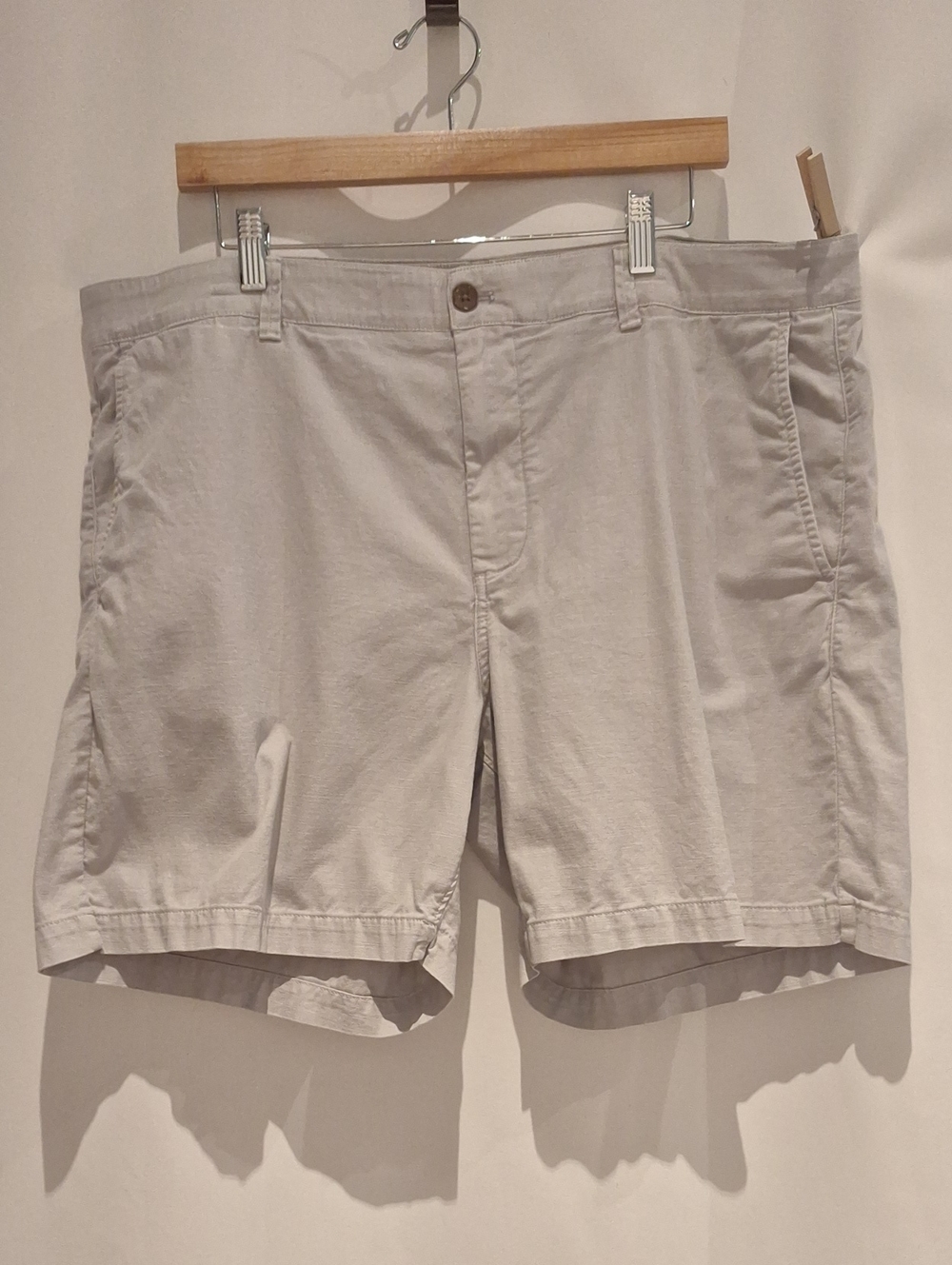 Faherty Light Gray Organic Cotton Blend Flat-Front Men’s Shorts